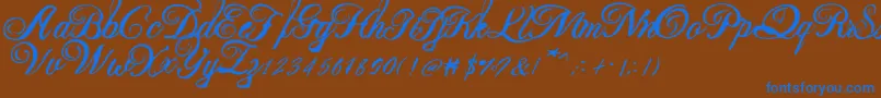 Beauty new 2 Font – Blue Fonts on Brown Background