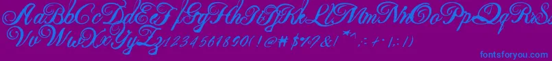 Beauty new 2 Font – Blue Fonts on Purple Background