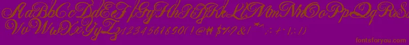 Beauty new 2-Schriftart – Braune Schriften auf violettem Hintergrund