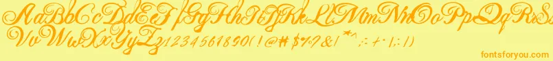 More about Beauty new 2 Font Beauty new 2 Font – Orange Fonts on Yellow Background