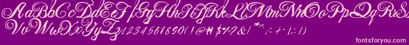 Beauty new 2 Font – Pink Fonts on Purple Background