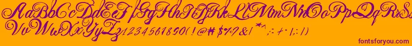 Beauty new 2 Font – Purple Fonts on Orange Background