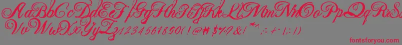 Beauty new 2 Font – Red Fonts on Gray Background