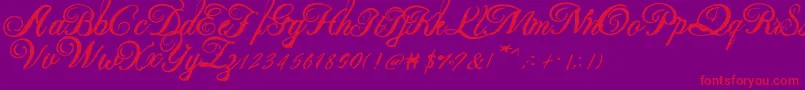 Czcionka Beauty new 2 – czerwone czcionki na fioletowym tle