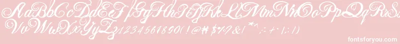 Beauty new 2 Font – White Fonts on Pink Background