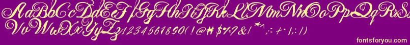Beauty new 2-Schriftart – Gelbe Schriften auf violettem Hintergrund
