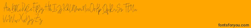 Beauty Signature-Schriftart – Schwarze Schriften auf orangefarbenem Hintergrund