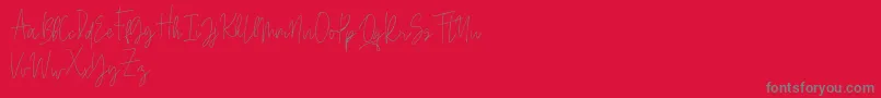 Beauty Signature-Schriftart – Graue Schriften auf rotem Hintergrund