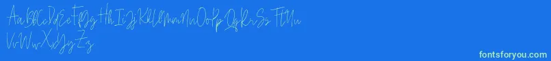 Beauty Signature-Schriftart – Grüne Schriften auf blauem Hintergrund