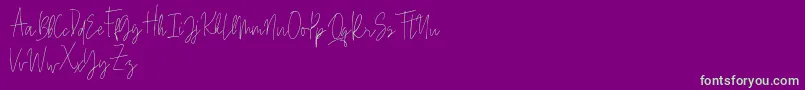 Beauty Signature-Schriftart – Grüne Schriften auf violettem Hintergrund