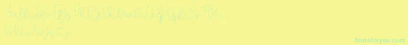 Beauty Signature Font – Green Fonts on Yellow Background