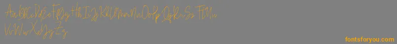 Beauty Signature Font – Orange Fonts on Gray Background