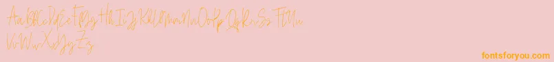 Beauty Signature-Schriftart – Orangefarbene Schriften auf rosa Hintergrund