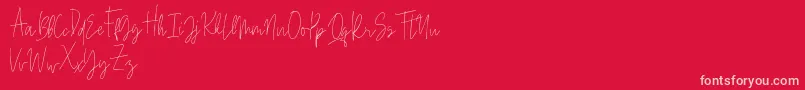 Beauty Signature Font – Pink Fonts on Red Background