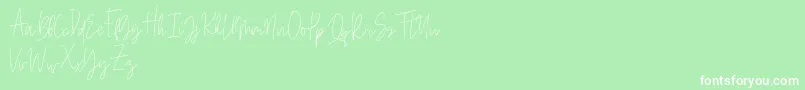 Beauty Signature-Schriftart – Weiße Schriften auf grünem Hintergrund