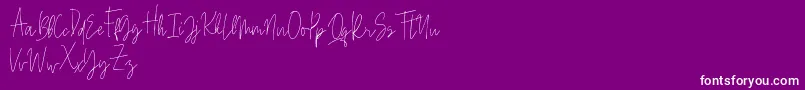 Beauty Signature-Schriftart – Weiße Schriften auf violettem Hintergrund