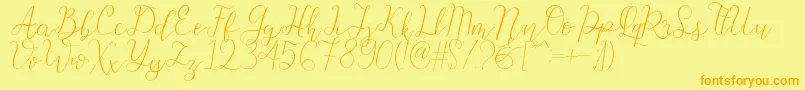 Beauty Font – Orange Fonts on Yellow Background