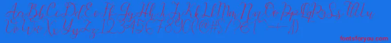 Beauty Font – Red Fonts on Blue Background