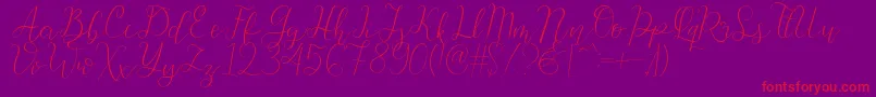 Beauty-Schriftart – Rote Schriften auf violettem Hintergrund