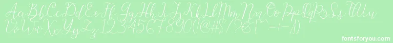 Beauty Font – White Fonts on Green Background