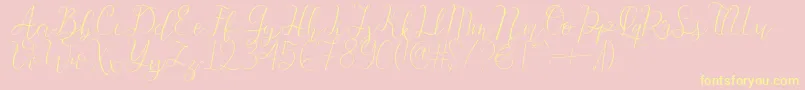 Beauty-Schriftart – Gelbe Schriften auf rosa Hintergrund