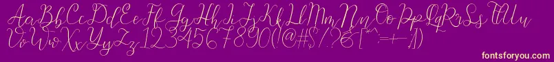 Beauty Font – Yellow Fonts on Purple Background