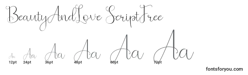 BeautyAndLove ScriptFree Font Sizes