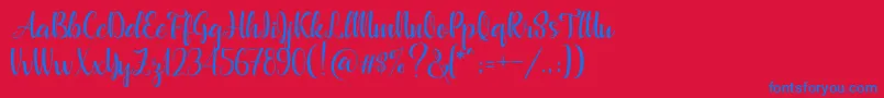 Beautyface Demo Font – Blue Fonts on Red Background