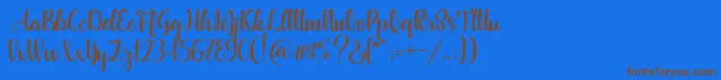 Beautyface Demo Font – Brown Fonts on Blue Background