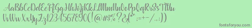 Beautyface Demo Font – Gray Fonts on Green Background