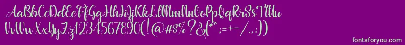 Beautyface Demo Font – Green Fonts on Purple Background