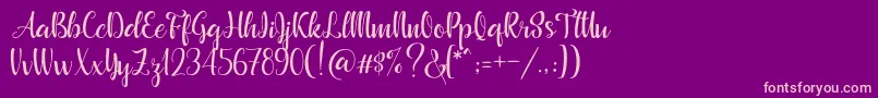 Beautyface Demo Font – Pink Fonts on Purple Background