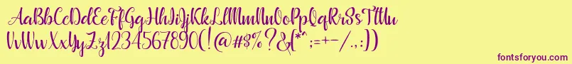 Beautyface Demo Font – Purple Fonts on Yellow Background