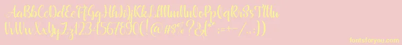 Beautyface Demo Font – Yellow Fonts on Pink Background