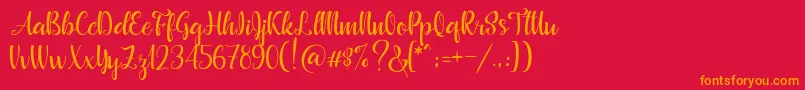 Beautyface Demo Font – Orange Fonts on Red Background