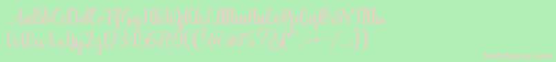 Beautyface Demo Font – Pink Fonts on Green Background