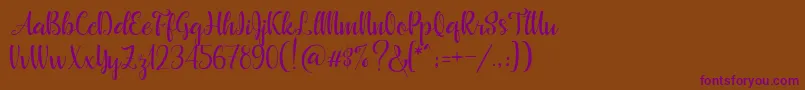 Beautyface Demo Font – Purple Fonts on Brown Background