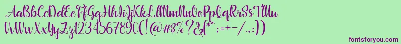 Beautyface Demo Font – Purple Fonts on Green Background