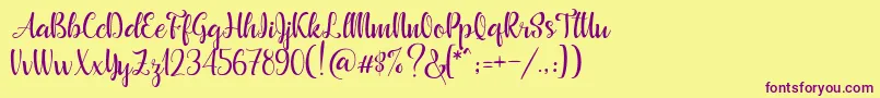 Beautyface Demo Font – Purple Fonts on Yellow Background