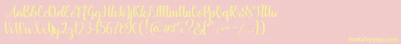 Beautyface Demo Font – Yellow Fonts on Pink Background