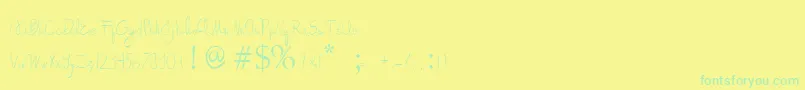 Więcej informacji o czcionce beautyforest 1 2 Czcionka beautyforest 1 2 – zielone czcionki na żółtym tle