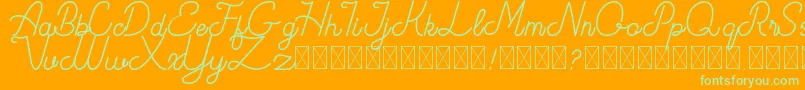 BeautyOne  demo -Schriftart – Grüne Schriften auf orangefarbenem Hintergrund