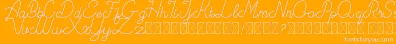 BeautyOne  demo -Schriftart – Rosa Schriften auf orangefarbenem Hintergrund