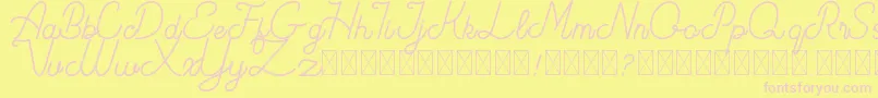 BeautyOne  demo -Schriftart – Rosa Schriften auf gelbem Hintergrund