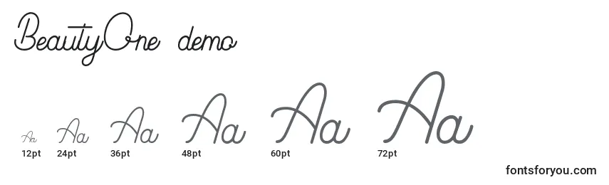 BeautyOne  demo  Font Sizes