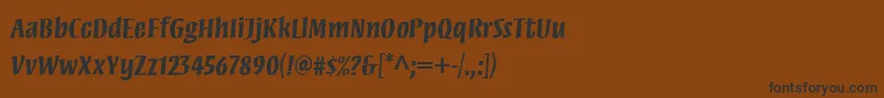 フォントMezzwebproBold – 黒い文字が茶色の背景にあります