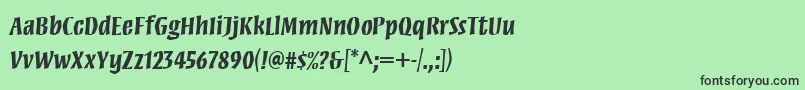 フォントMezzwebproBold – 緑の背景に黒い文字