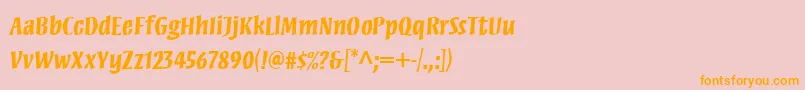 MezzwebproBold-Schriftart – Orangefarbene Schriften auf rosa Hintergrund