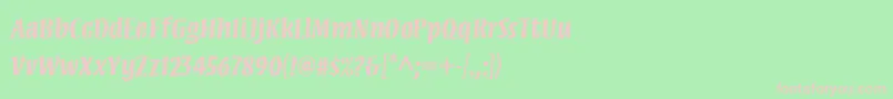 フォントMezzwebproBold – 緑の背景にピンクのフォント