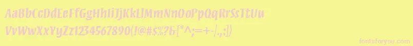 MezzwebproBold-Schriftart – Rosa Schriften auf gelbem Hintergrund